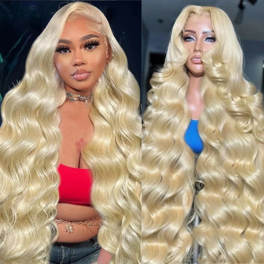 613 Blonde Body Wave Lace Front Wig - Wig Rambut Pirang 613 26-30 Inch,