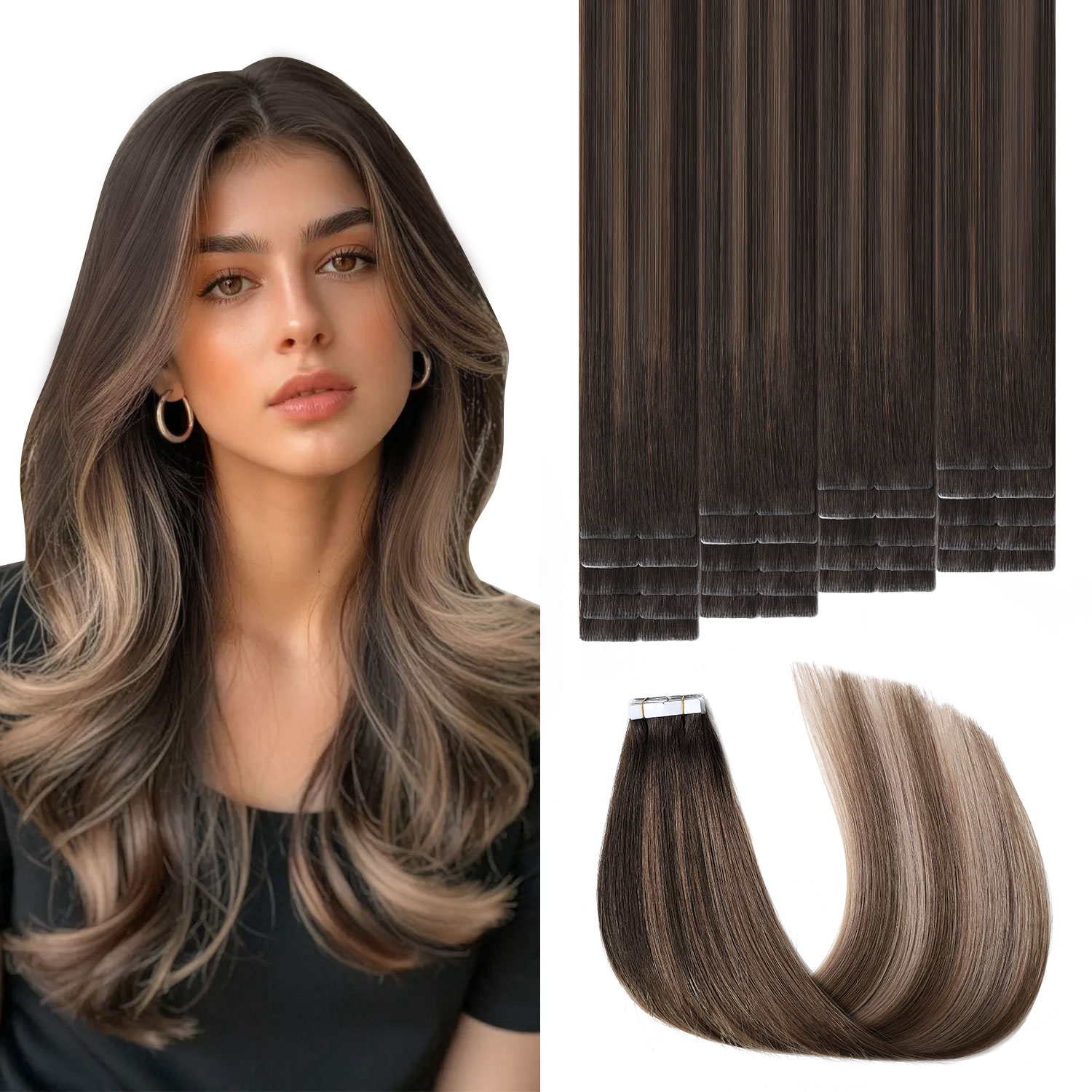 Invisible Tape In Extensions Real Hair - Sweetmet, Ekstensi Rambut dengan Perekat Tidak
