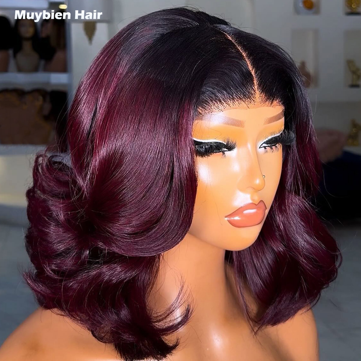 Glueless Wear And Go Human Hair Wig - Wig Bob Tanpa Lem Siap Pakai,