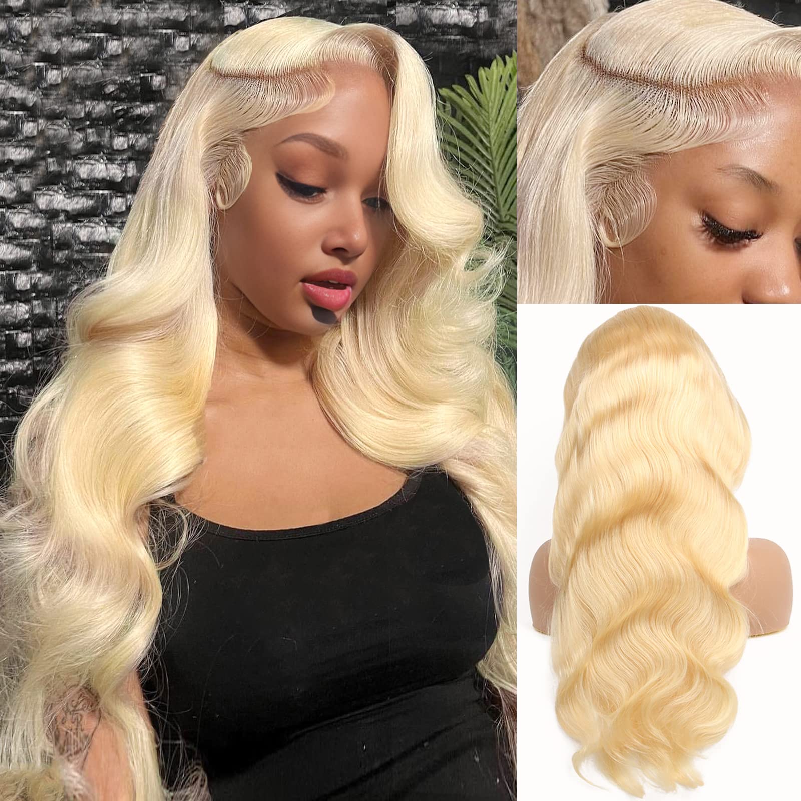 613 Blonde Body Wave Lace Front Wig - Wig Rambut Asli 613 Lace Front