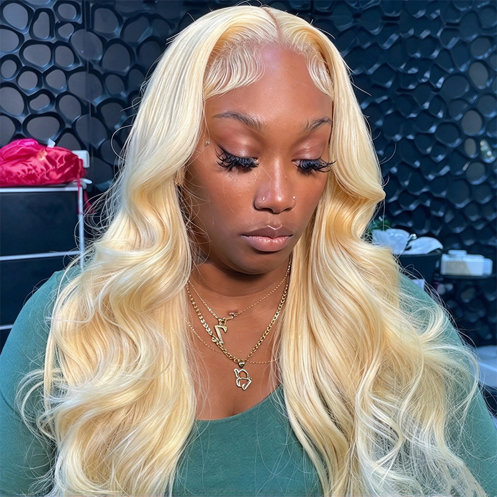 Wig rambut manusia Brasil deng - 613 Blonde Body Wave Lace Front Wig ulasan dan harga