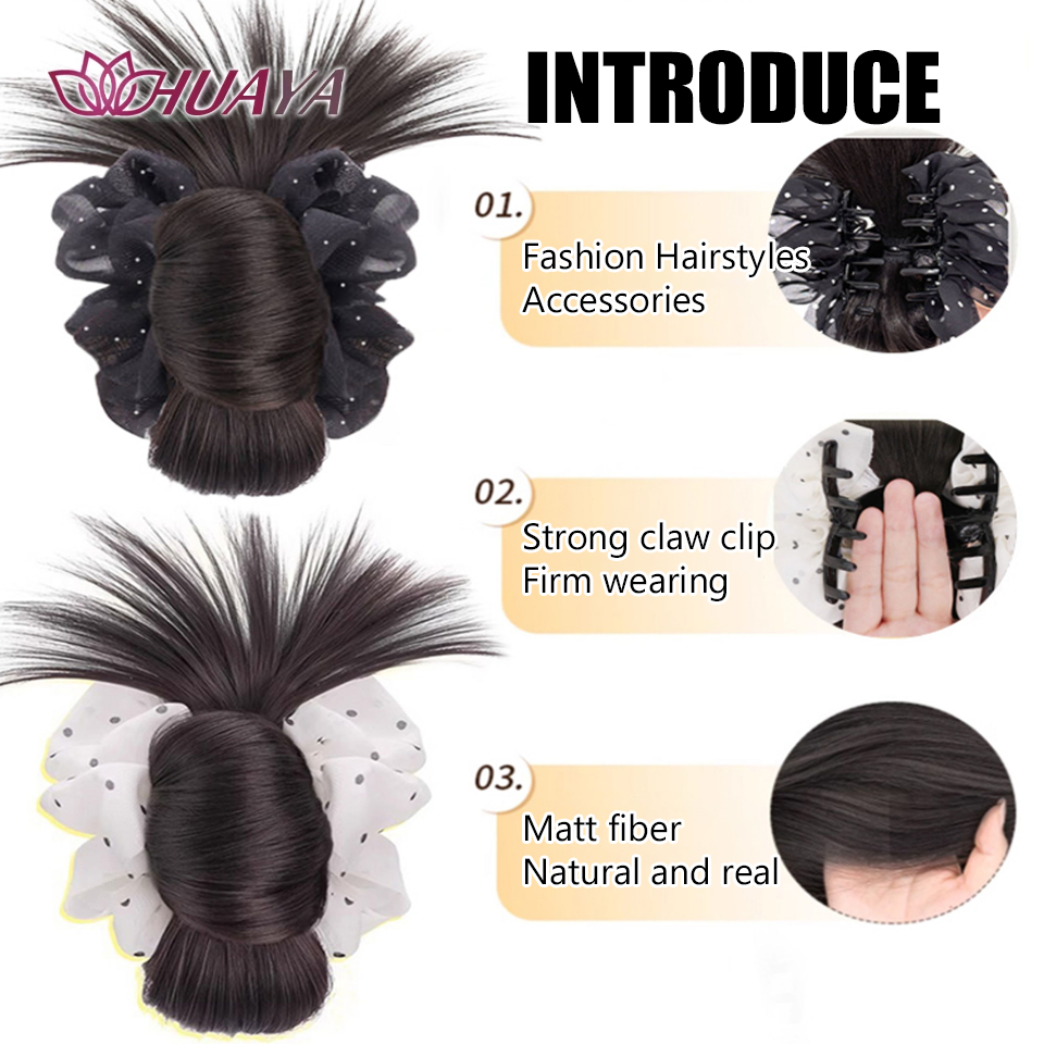 Klip Cakar Sintetis Ekstensi E - Claw Clip Messy Bun Hair Piece ulasan dan harga