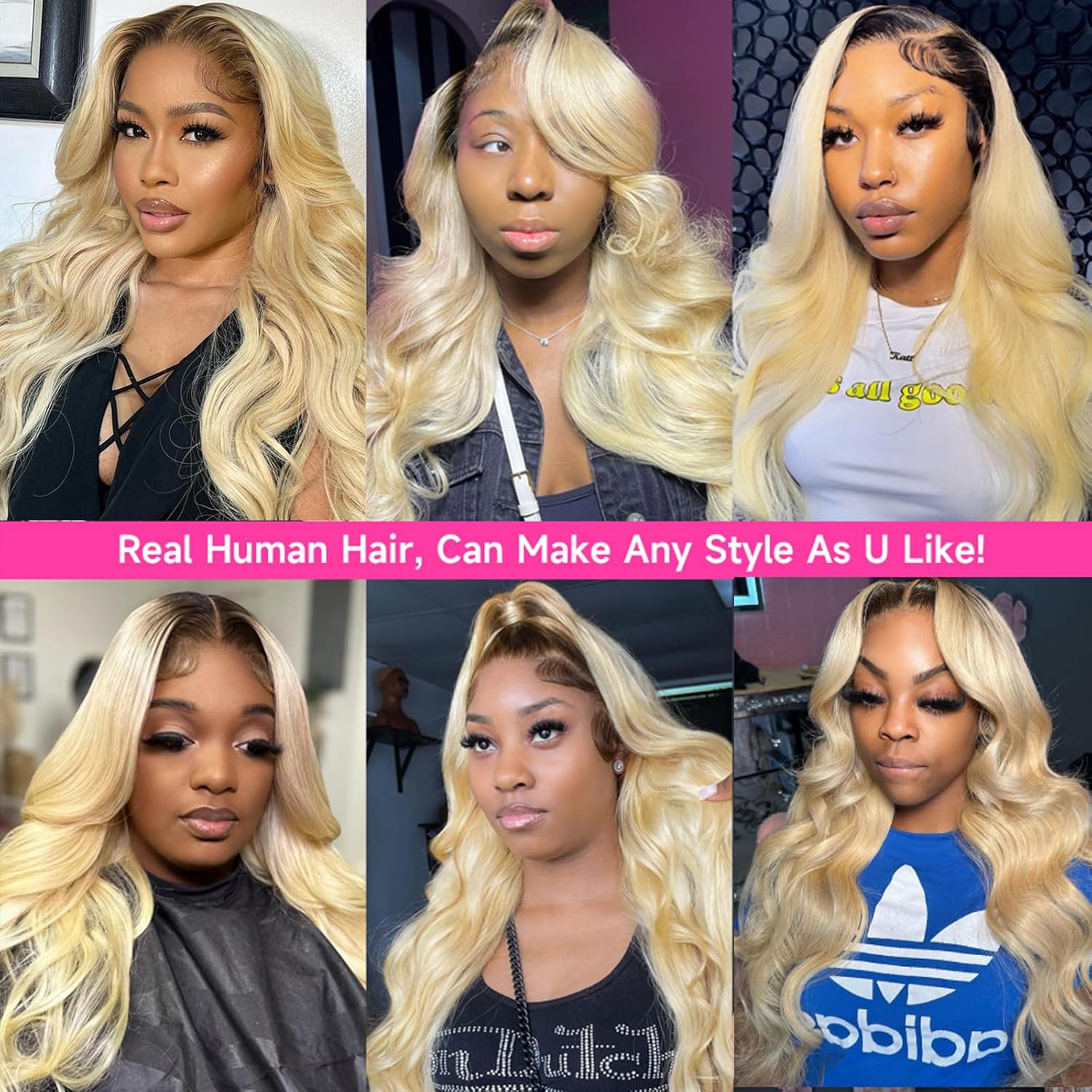 Wig Rambut Manusia Body Wave 1 - 613 Blonde Body Wave Lace Front Wig ulasan dan harga