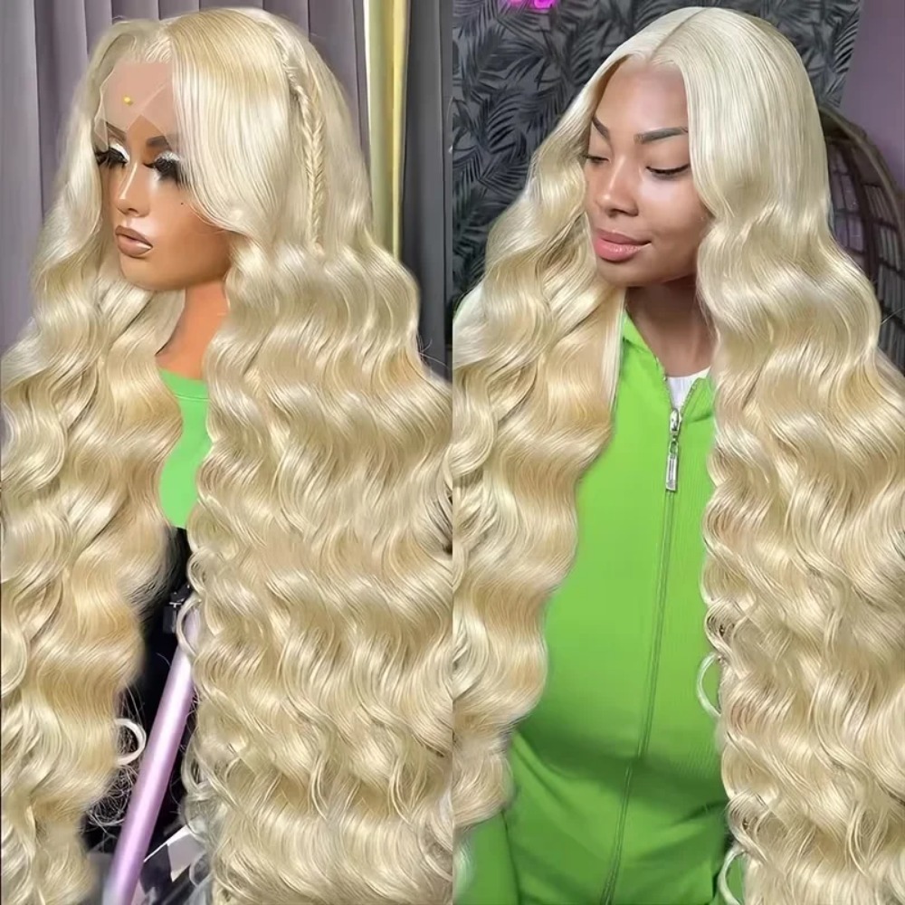 Wig Rambut Pirang 613 26-30 In - 613 Blonde Body Wave Lace Front Wig ulasan dan harga