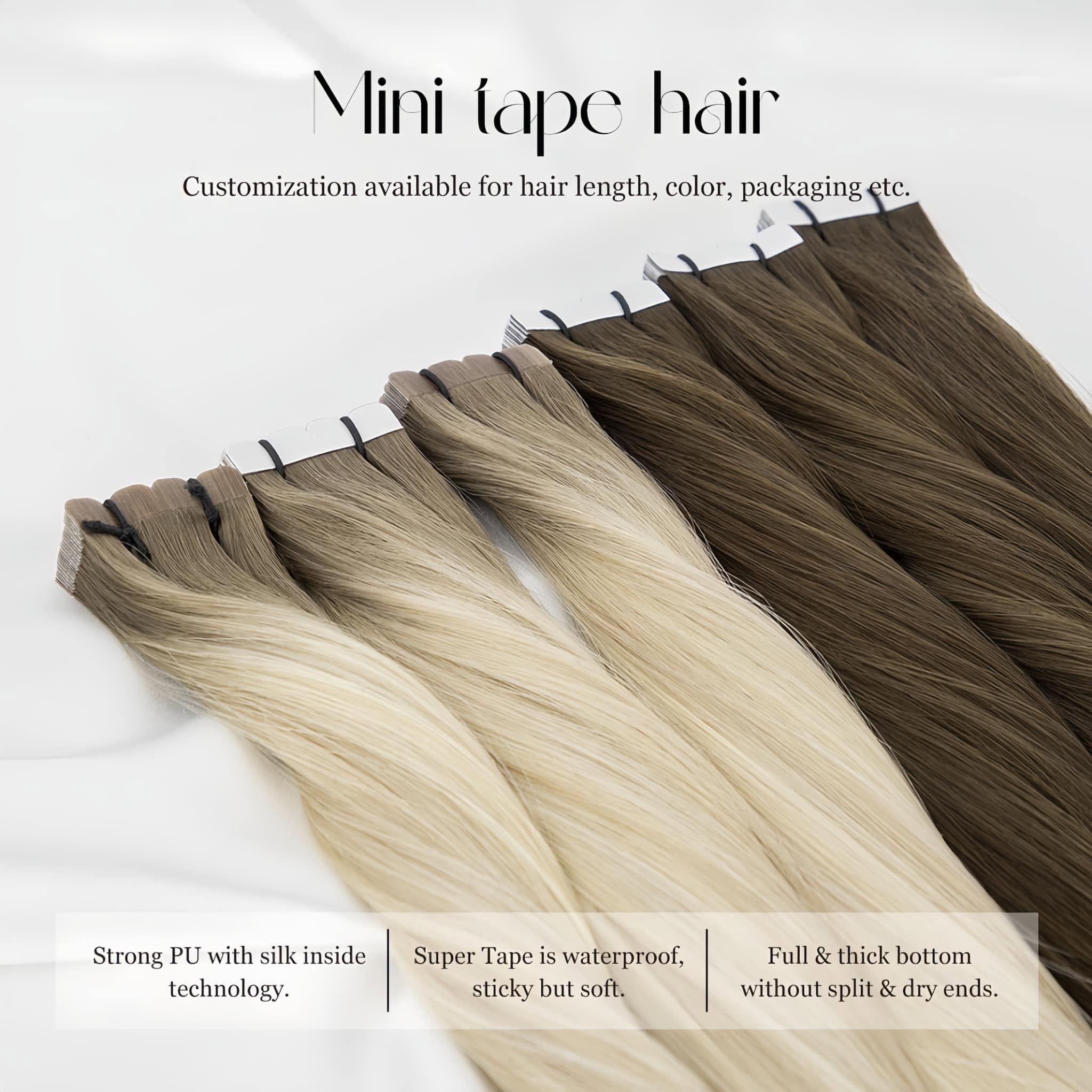 Ekstensi Rambut Manusia Mini T - Invisible Tape In Extensions Real Hair ulasan dan harga
