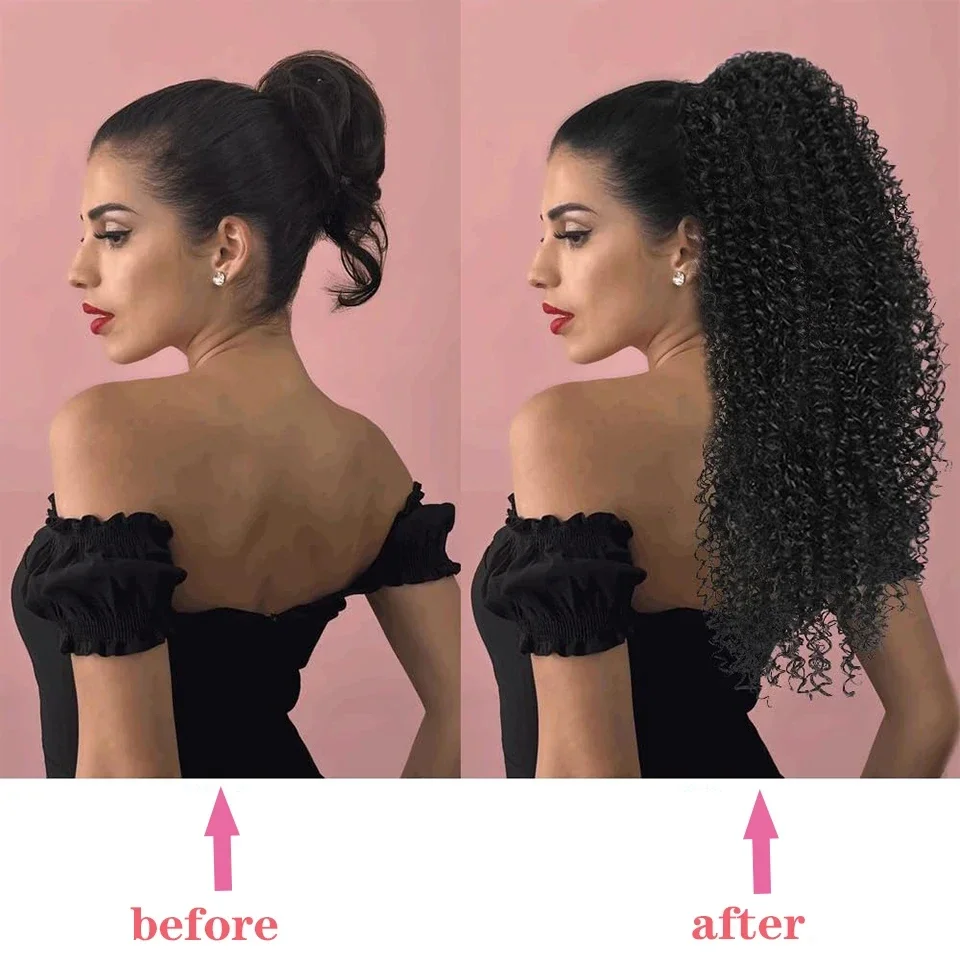 Rambut Palsu Model Afro Puff K - Drawstring Afro Curly Puff Ponytail ulasan dan harga