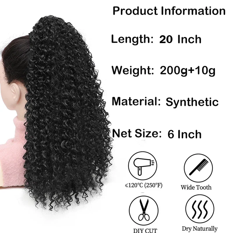 Rambut Palsu Model Afro Puff K - Drawstring Afro Curly Puff Ponytail ulasan dan harga