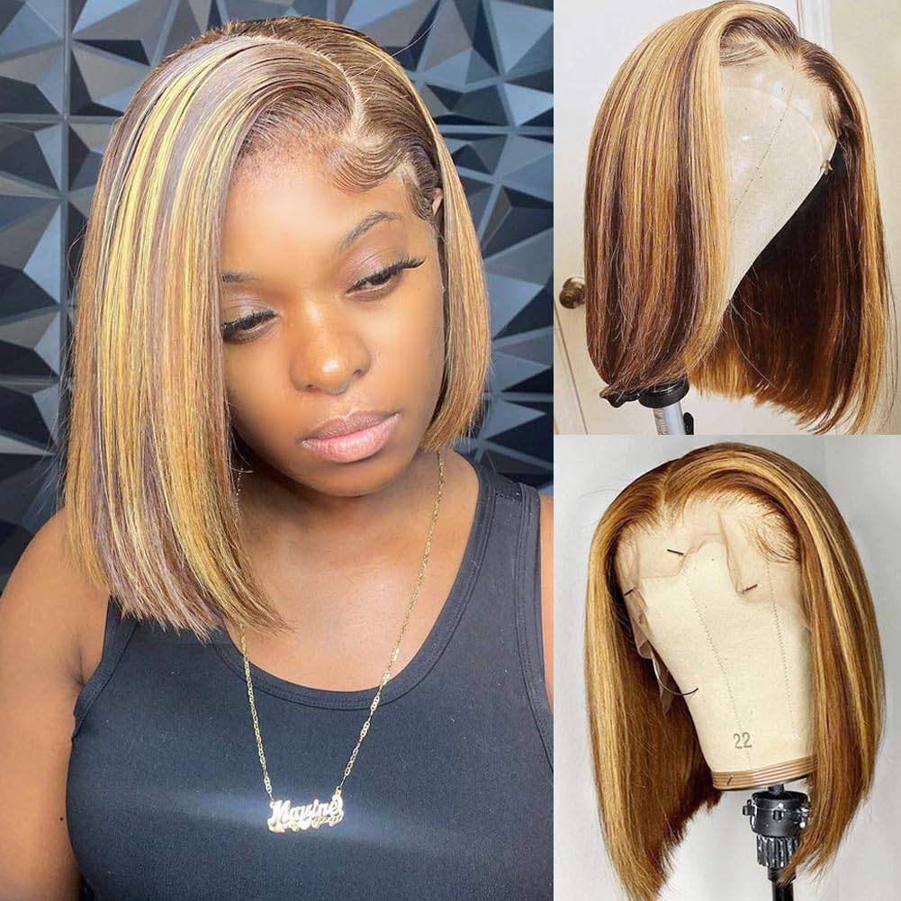 Wig Bob Rambut Asli 13x4 HD La - Pre Parted 13X4 Lace Front Bob Wig ulasan dan harga