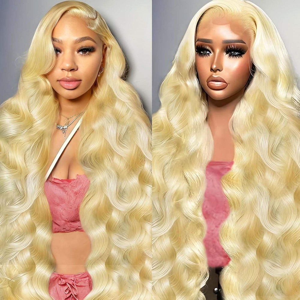 Wig Rambut Asli Blonde 613 den - 613 Blonde Body Wave Lace Front Wig ulasan dan harga