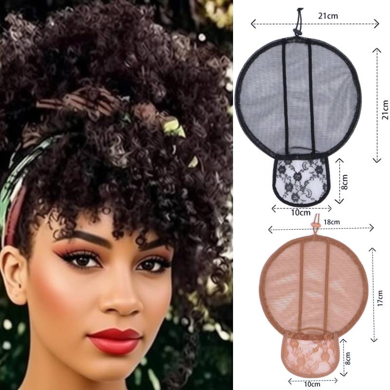 Jaring Rambut Afro Puff 17cm d - Drawstring Afro Curly Puff Ponytail ulasan dan harga
