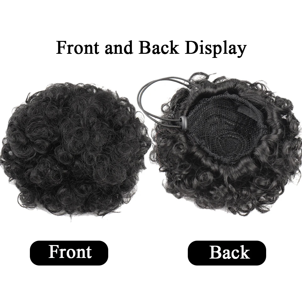 Ekstensi Rambut Afro Puff Draw - Seamless Clip In Hair Extensions Human Hair ulasan dan harga