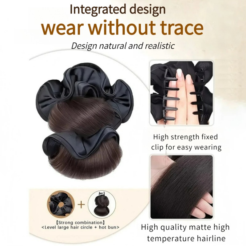 Ikat Rambut Sintetis Satin Bar - Claw Clip Messy Bun Hair Piece ulasan dan harga