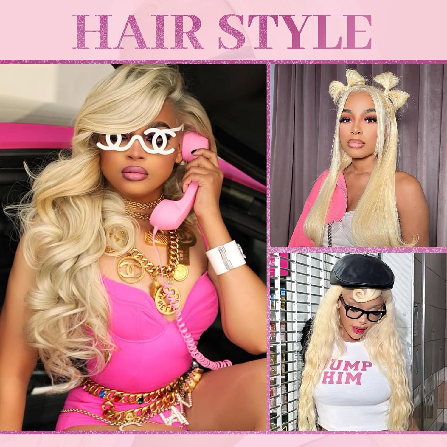 Wig Rambut Manusia Pirang 613  - 613 Blonde Body Wave Lace Front Wig ulasan dan harga